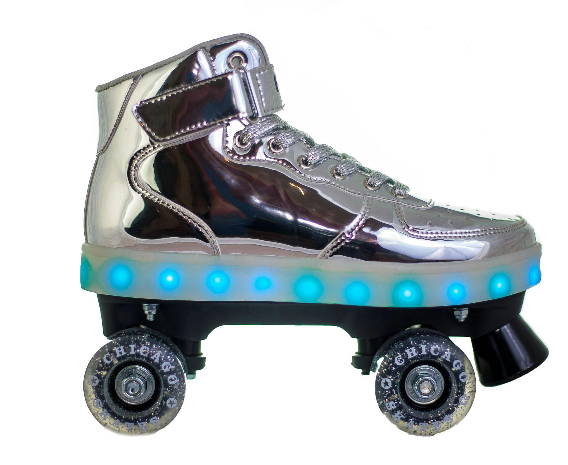 Chicago Skates Pulse LED Light Up Rollerskates, Silver