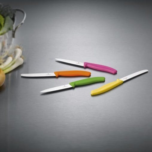 Victorinox Swiss Classic Paring 8cm Knife Pointed Blade Green Set of 6