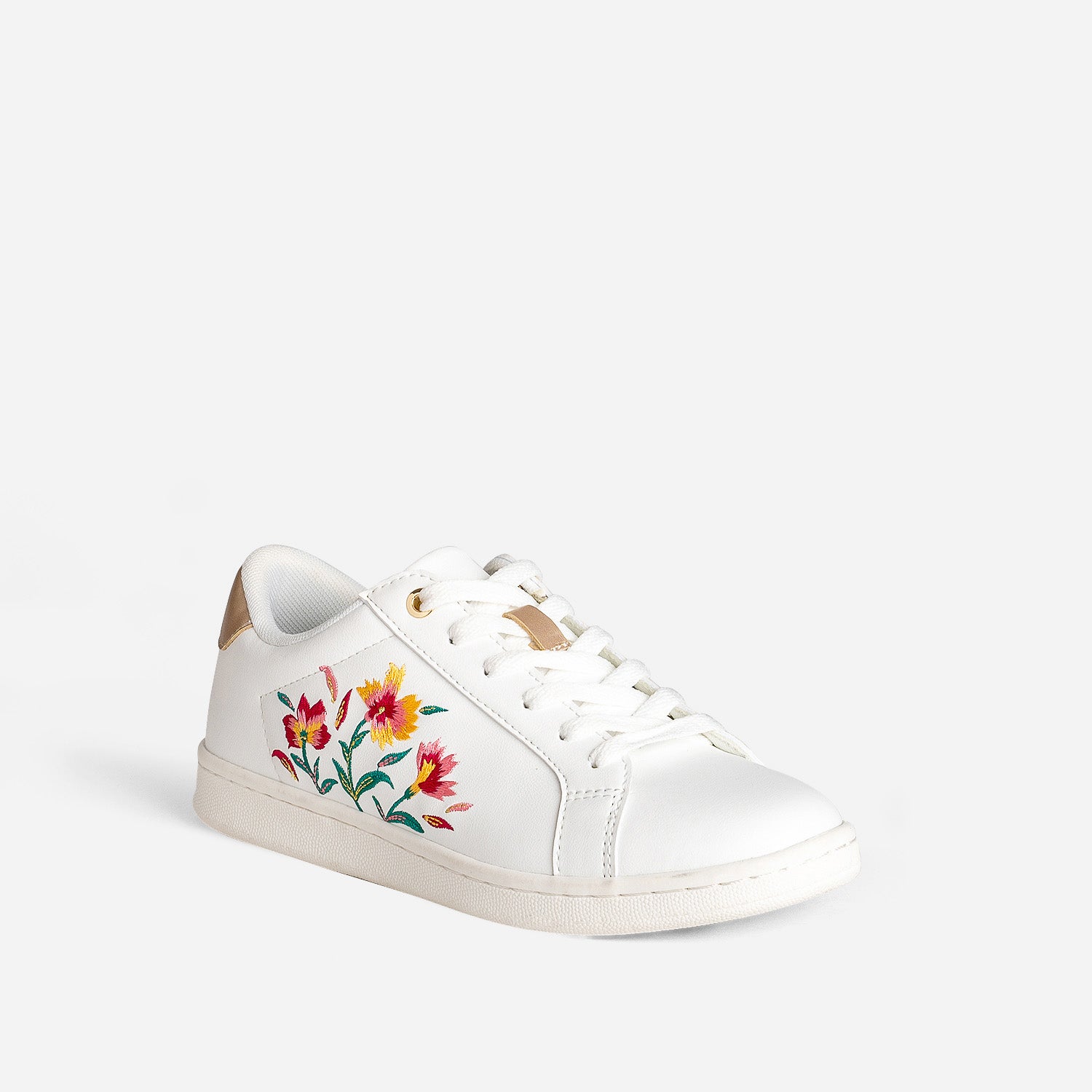Tennis TEXTO blanche broderies exclusives fleurs