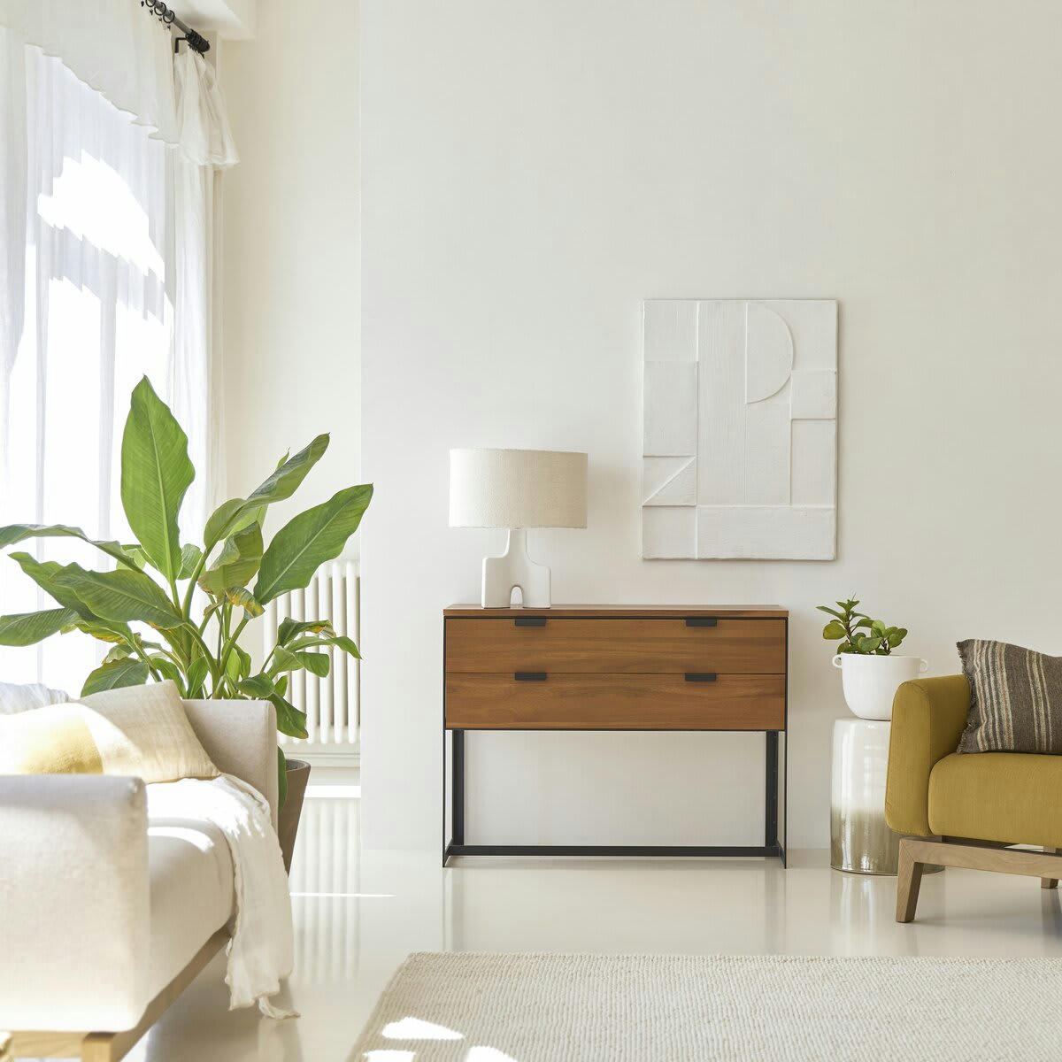 URBAN - Console en acacia massif et métal