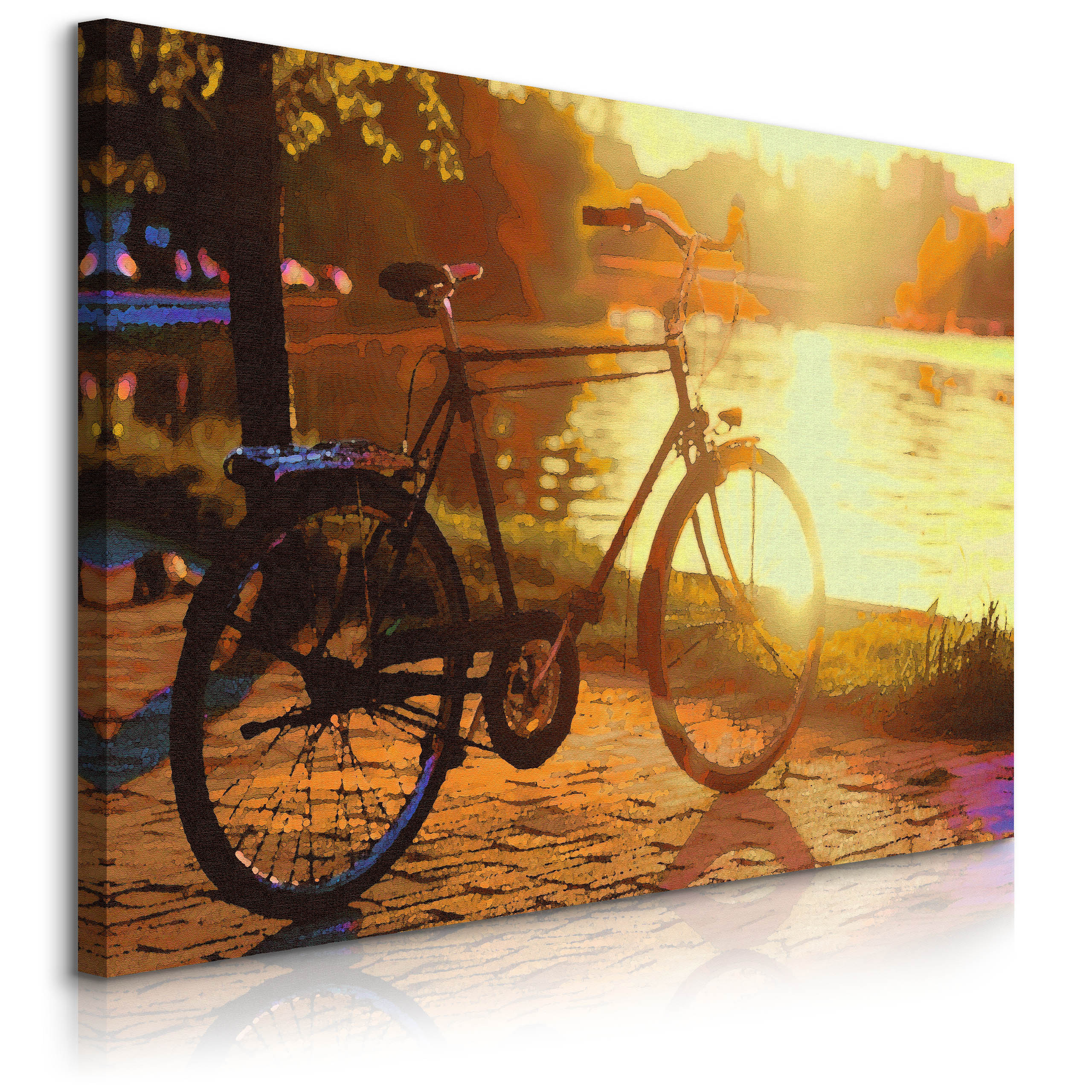 Obraz Rower Na Tle Zachodu Słońca 30x20cm