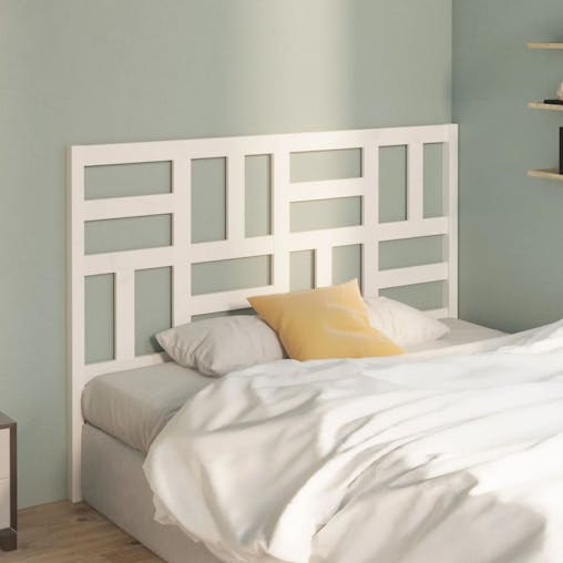 NNEVL Bed Headboard White 141x4x104 cm Solid Wood Pine