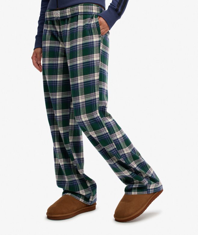 Cotton Check Elastic Trousers