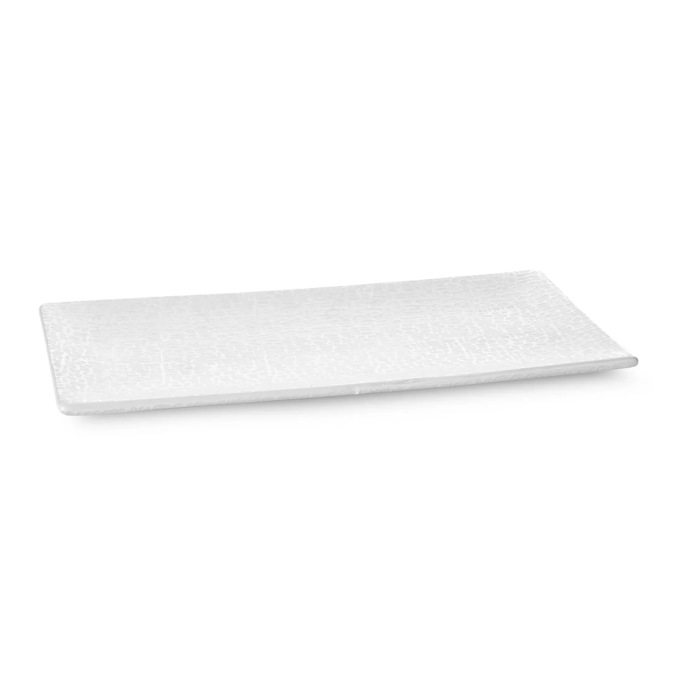Patera ceramiczna biała z efektem rosy 31x14x3 cm RISO