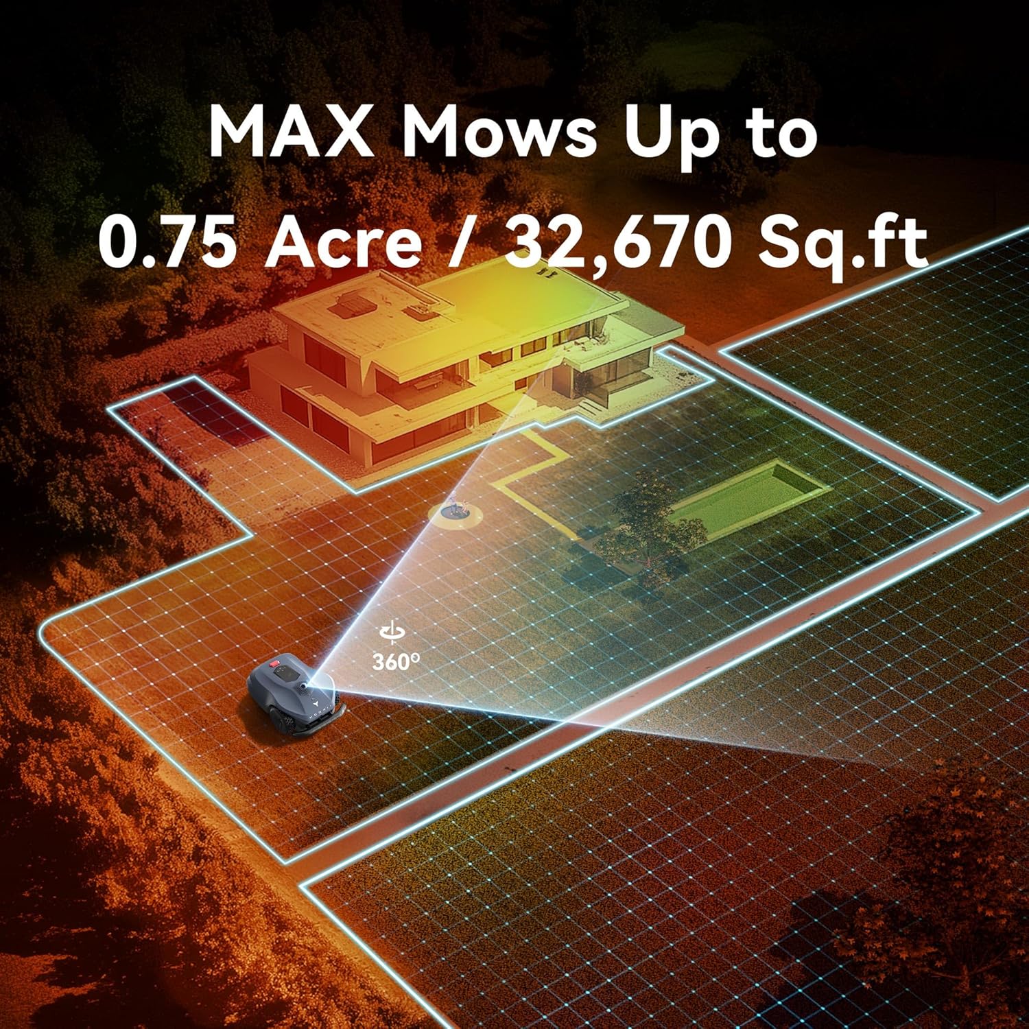 Neomow X SE Robot Lawn Mower Perimeter Wire Free for 0.75 Acre 3D LiDAR SLAM+Vision Mapping Robotic Lawnmower with 4G  No RTK Station Required  AI Accurate Obstacle Avoidance  App Control  Anti-Theft