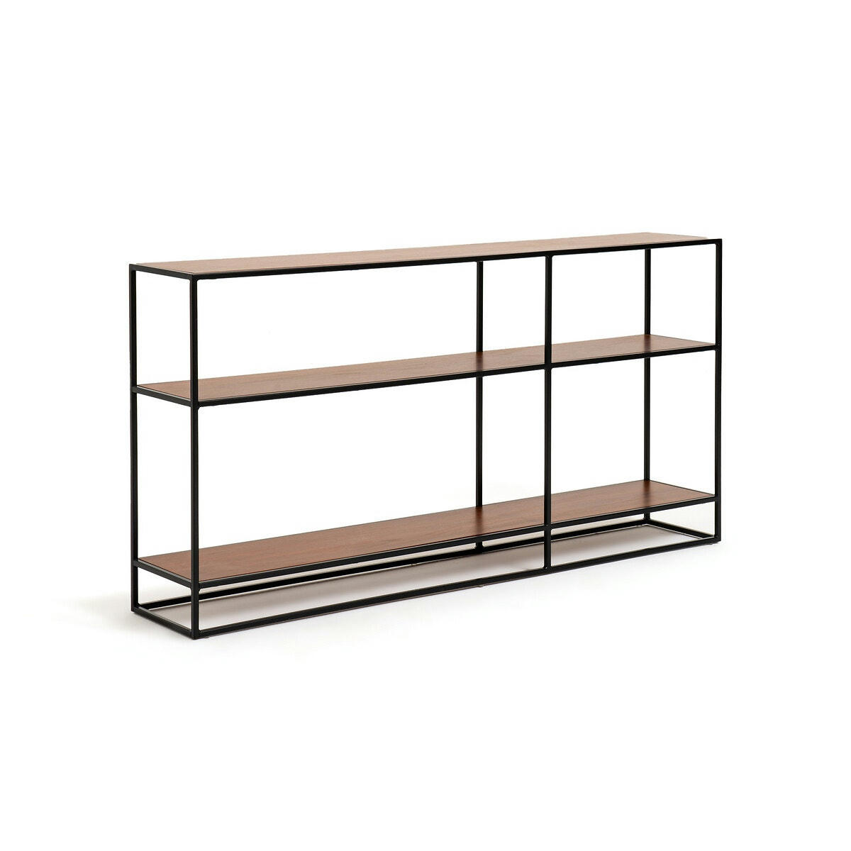 Étagère console plaqué noyer et acier, Watford