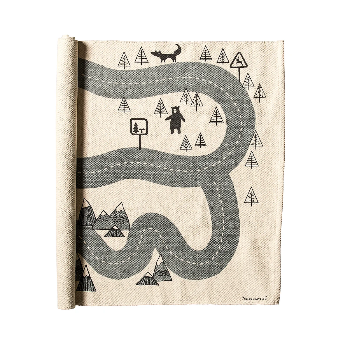 Bloomingville - Spielteppich Tiere, Ø 130 cm, mehrfarbig