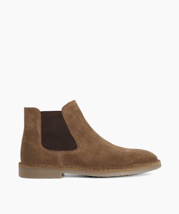 Cashy Taupe - Suede Slip-On Chelsea Boots