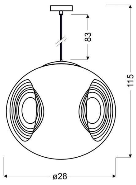 Lampa wisząca czarno-pomarańczowa CLUB 1xE27x60W Candellux