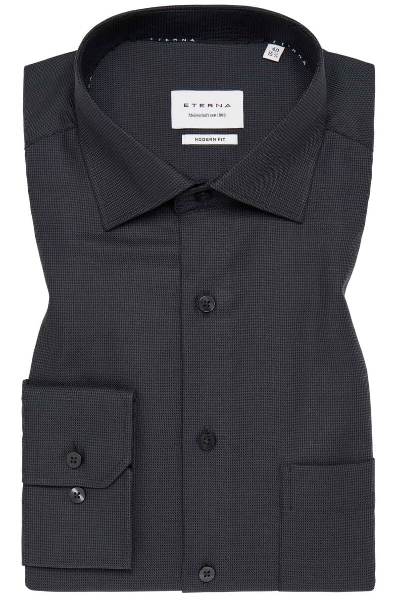 ETERNA Modern Fit Hemd anthrazit, Strukturiert