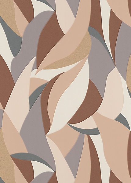 Papier peint vinyle intissé végétal marron et or L.1005 x l.53cm, Erismann Crescent