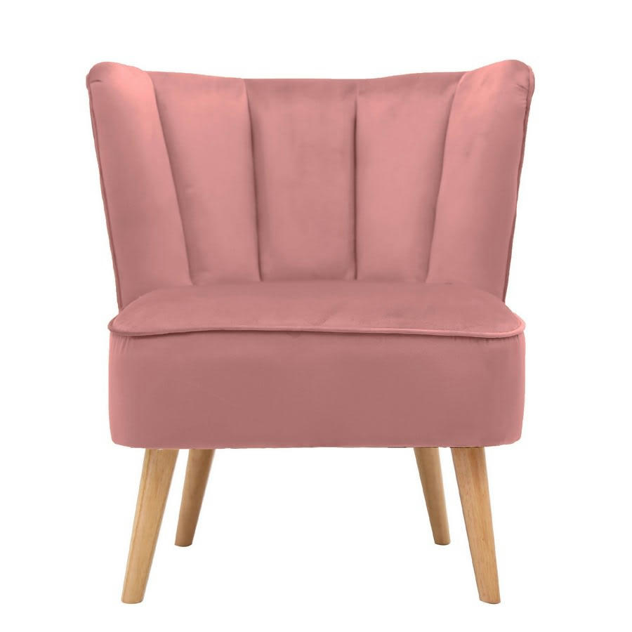 VELVET - Fauteuil design vintage en tissu rose