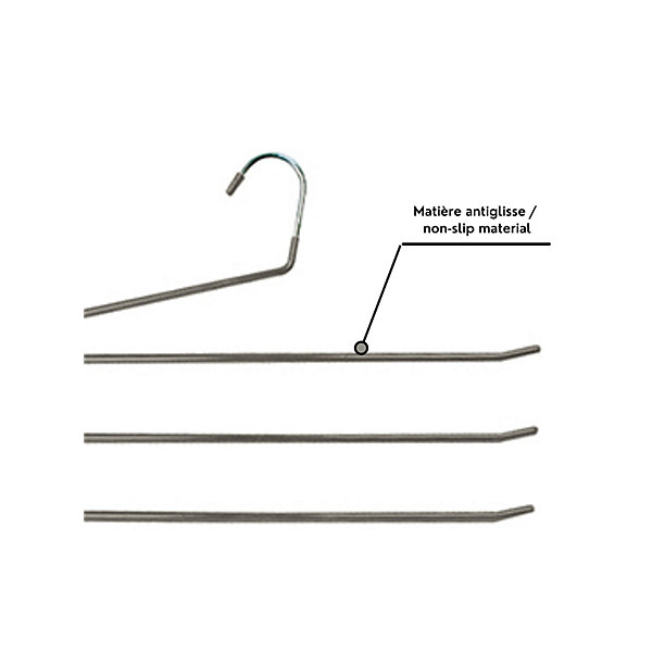 MSV 12 Cintres Pantalons 5 Barres En Metal