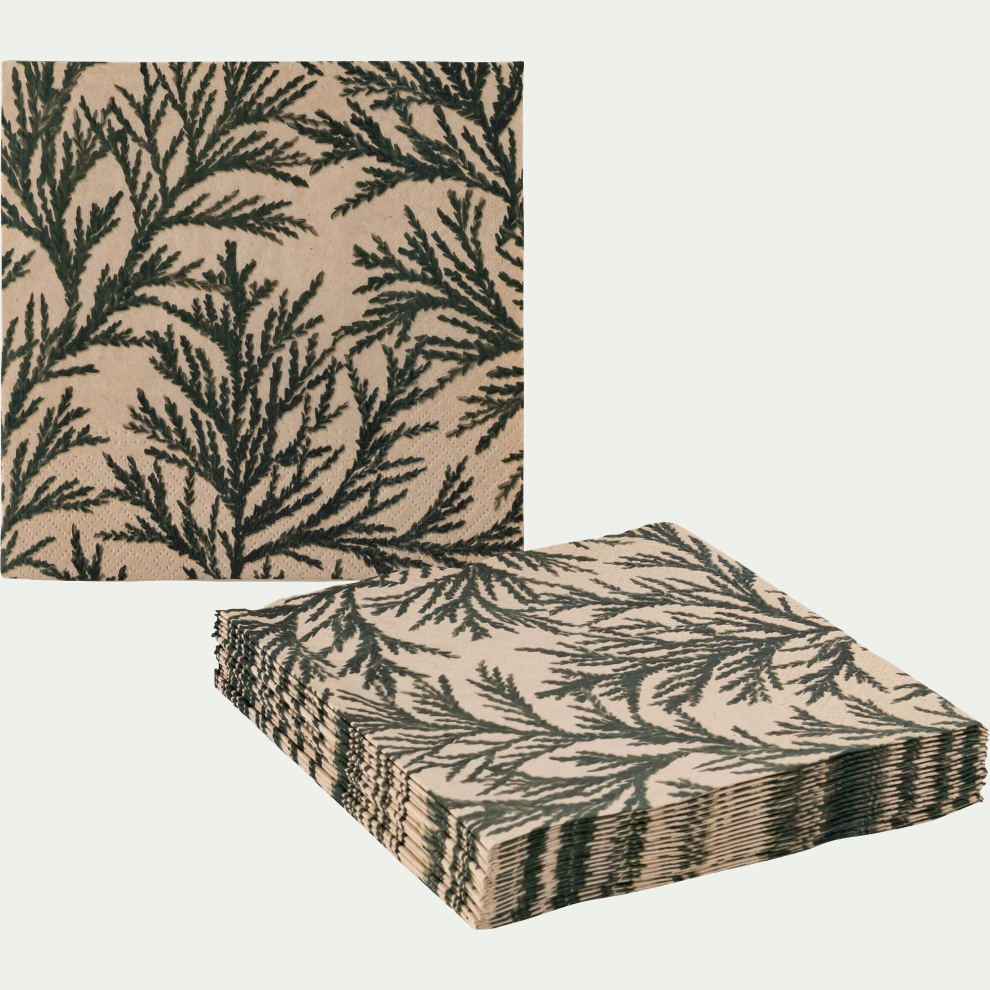 CYPRES - Lot de 20 serviettes en papier motif cyprès 33x33cm - beige alpilles