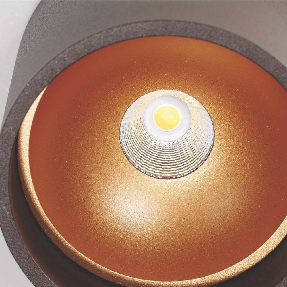 Artdelight Plafondlamp Orleans Ø 11 cm H 10 cm zwart-goud