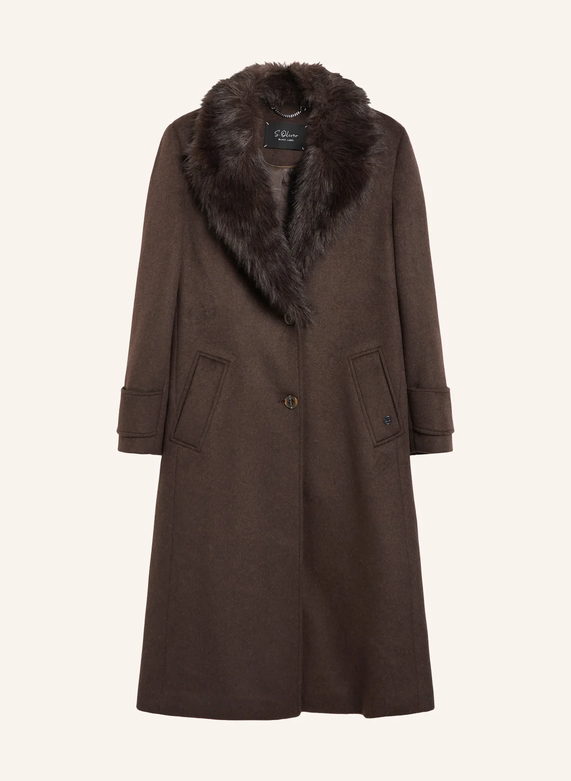 s.Oliver BLACK LABEL Mantel mit abnehmbarem Kunstfell