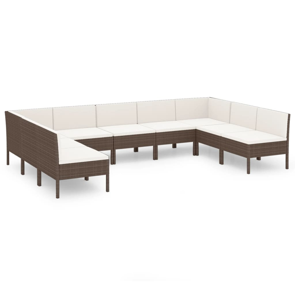 Zestaw wypoczynkowy do ogrodu Brąz Technorattan 7x sofa środkowa   2x