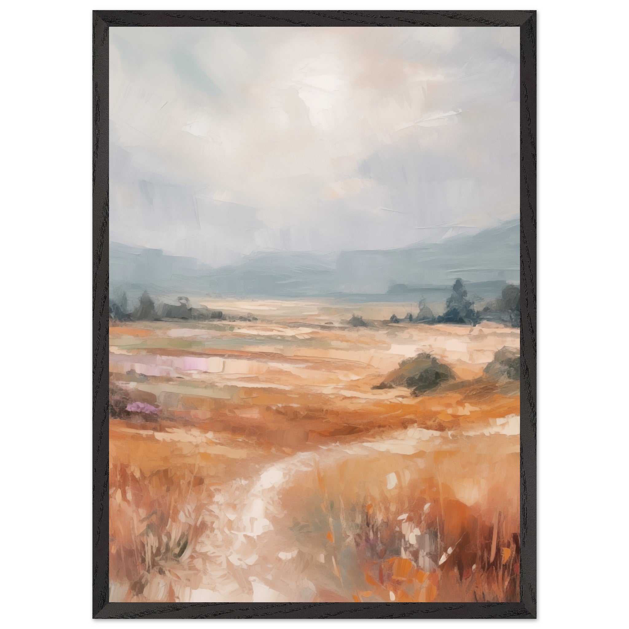 Artfulprints Poster met Lijst Abstract - Open field  - 50x70 cm - Meerkleurig