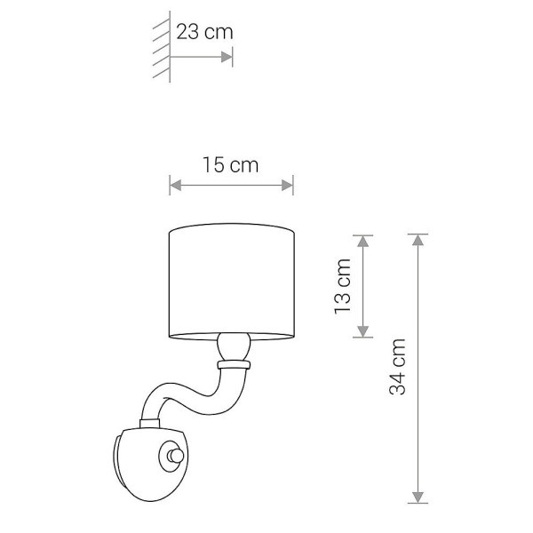 Kinkiet biały NEWPORT 1xE14x40W wym:34x15x15cm IP20 Nowodvorski