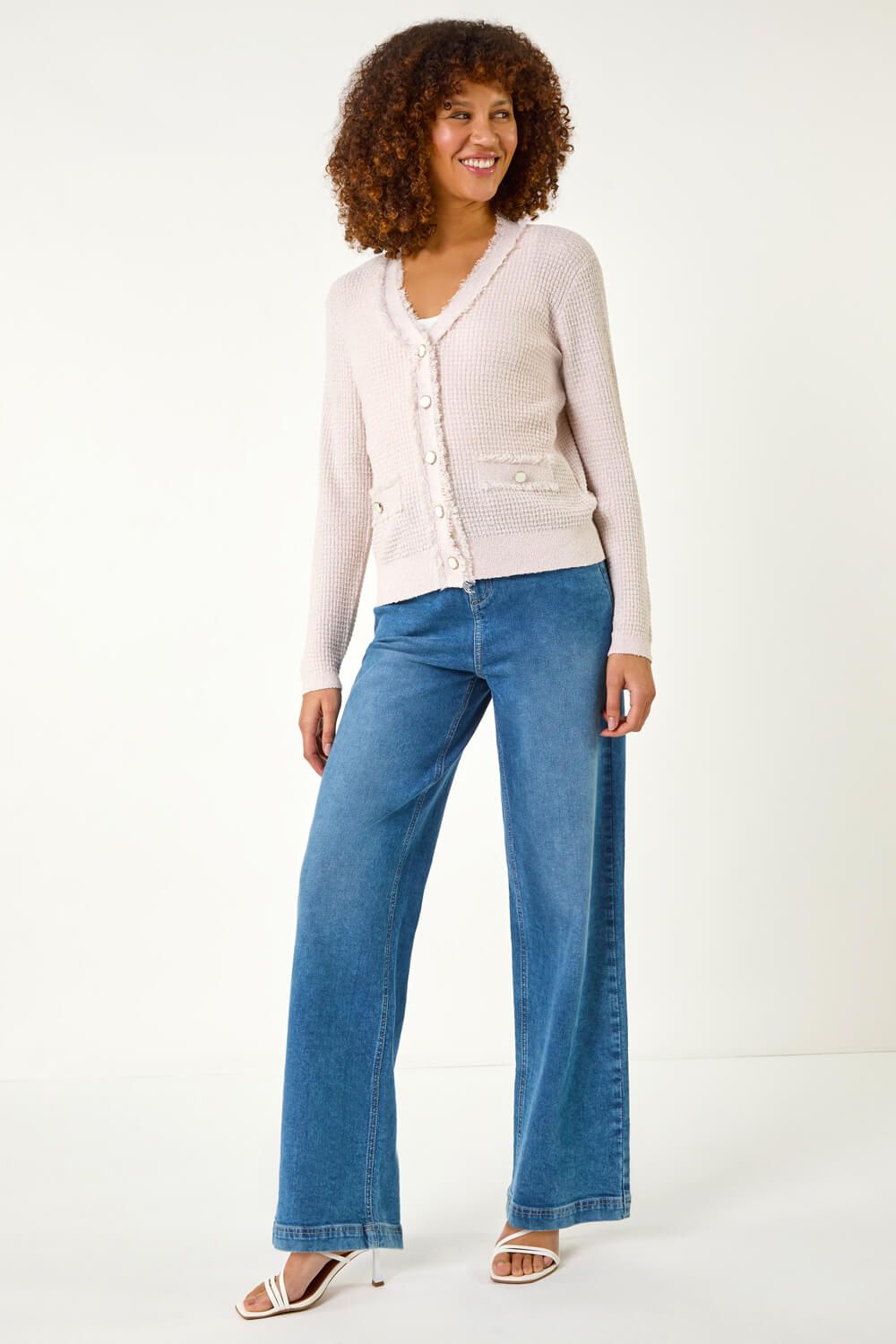 Roman Fringe Button Knit Cardigan