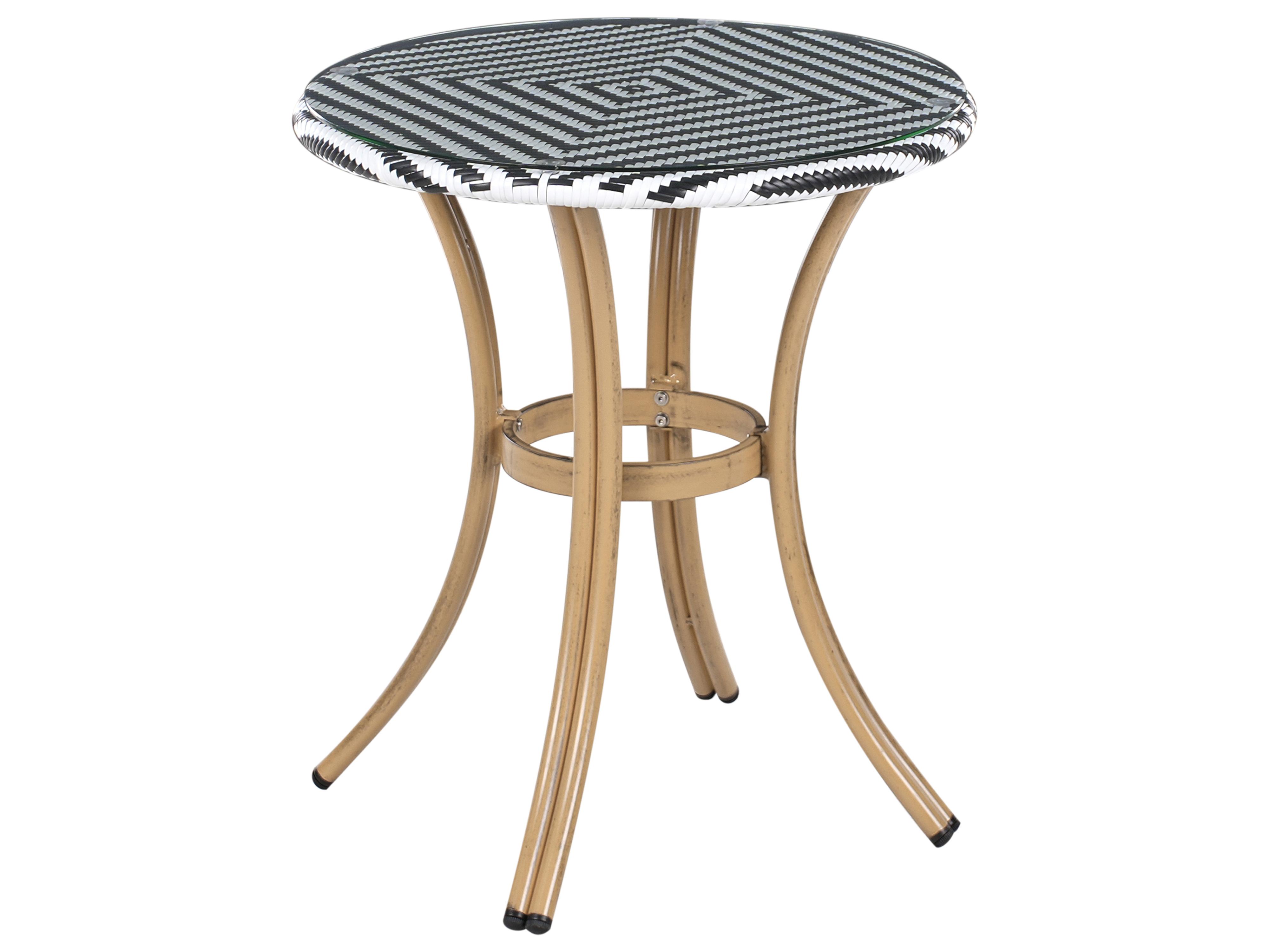 Garden Dining Set 4 Seater RIFREDDO PE Rattan Black/ White