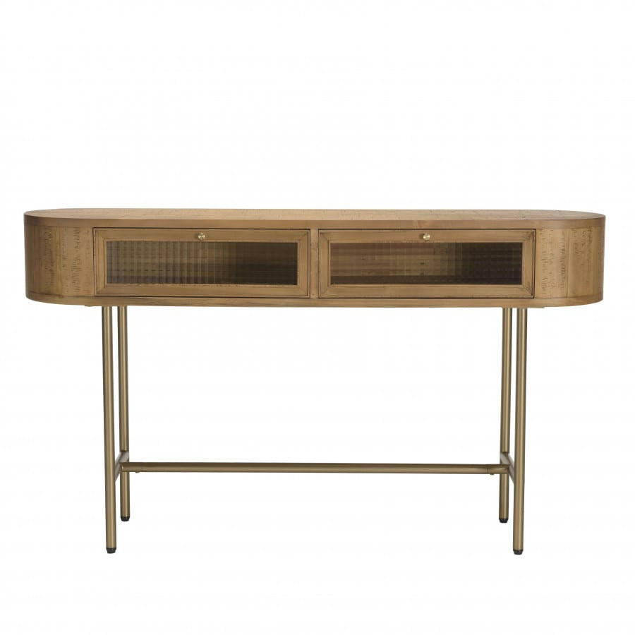 YSEULT - Console couleur naturel 2 tiroirs