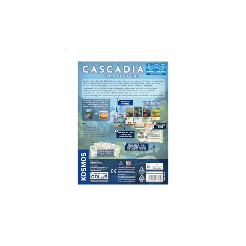Brettspiel 61-teilig Cascadia Rolling Rivers