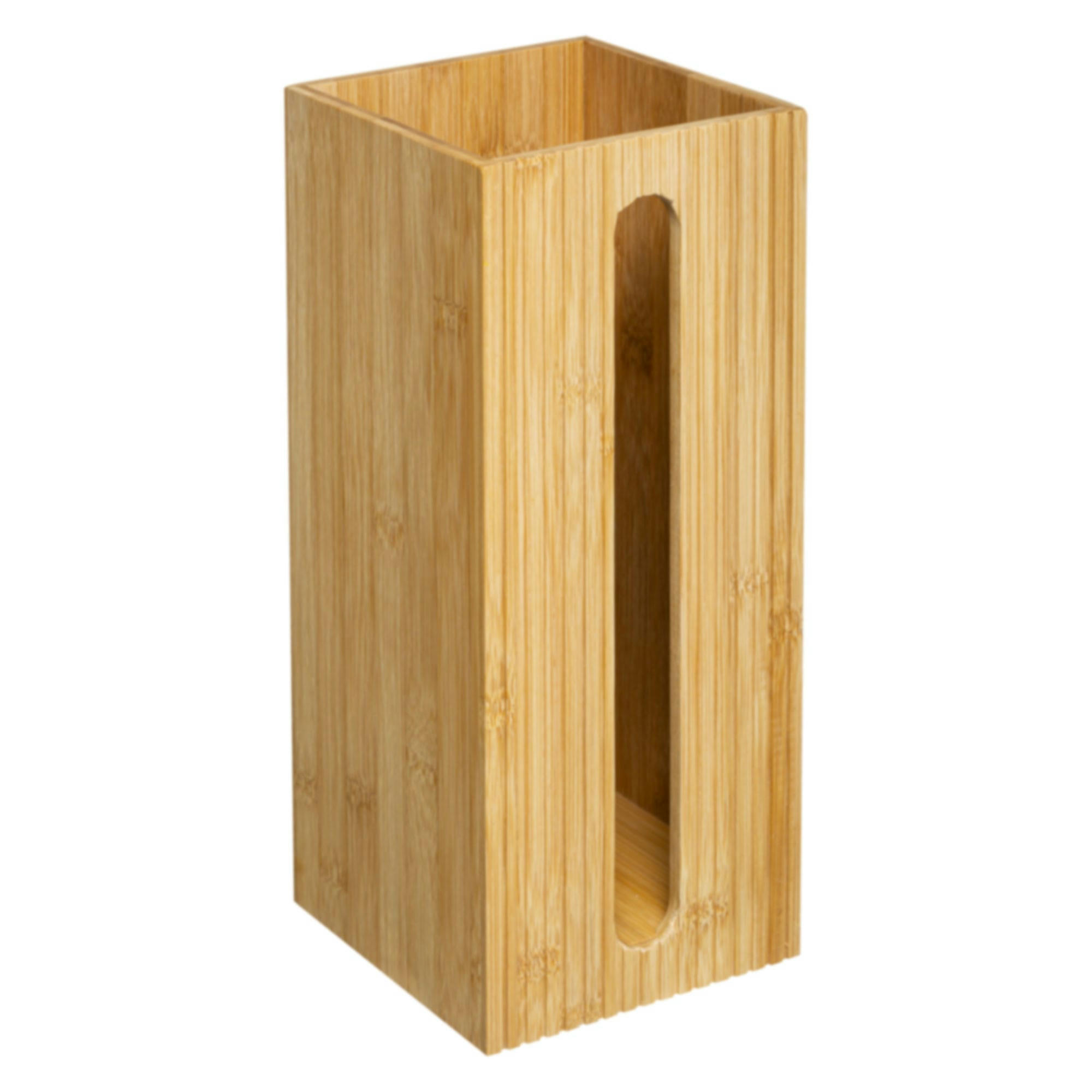 - Rangement stock rouleaux papier toilette en bambou - 14.5x14.5x36cm