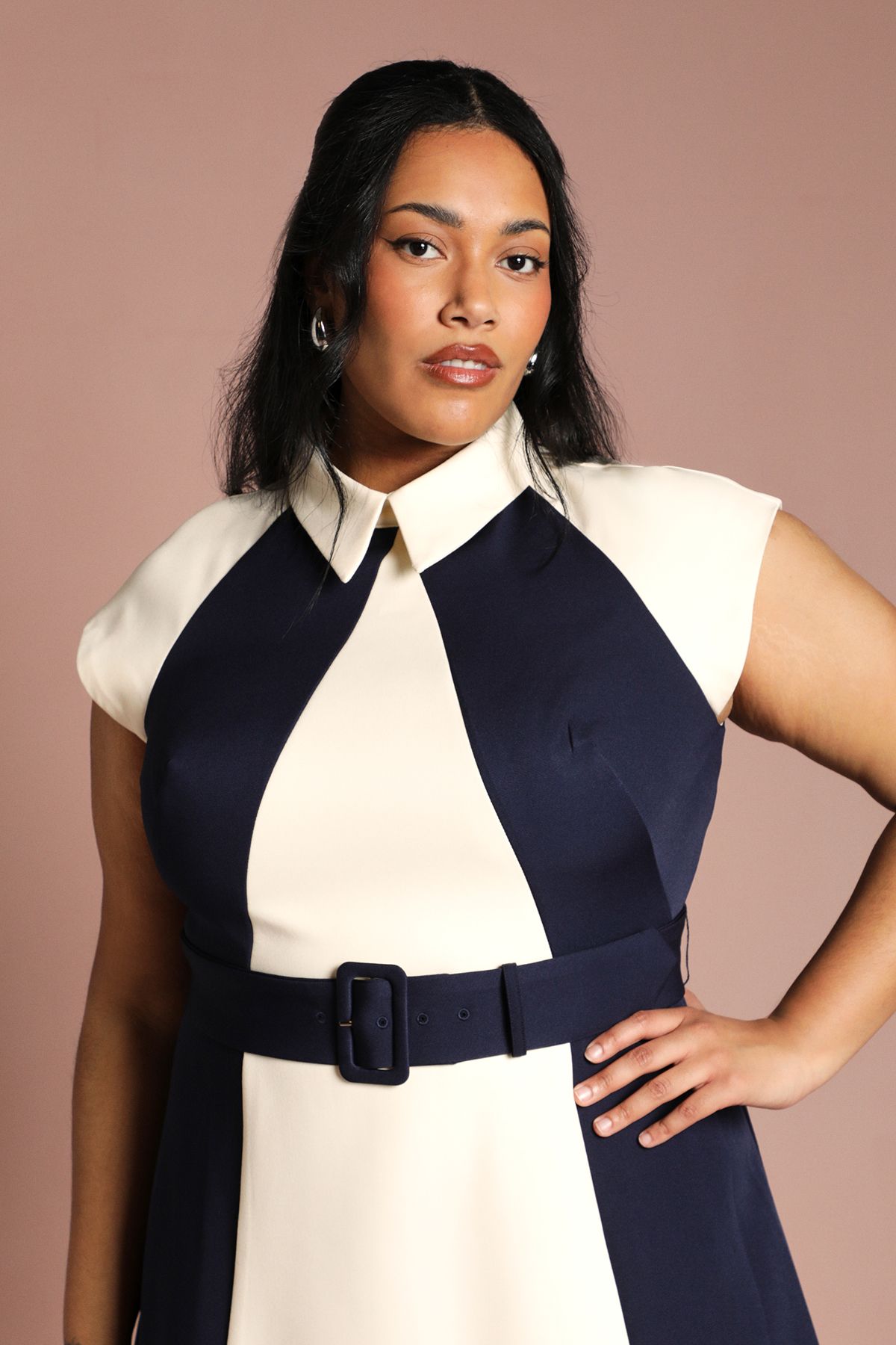 Coast Plus Colour Block Panelled Midi Dress