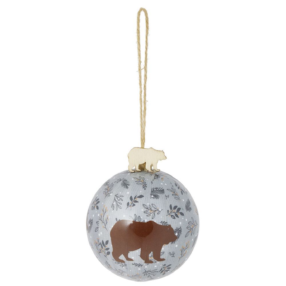 Boule de No&euml;l forêt de No&euml;l Ø8cm - 3 modèles