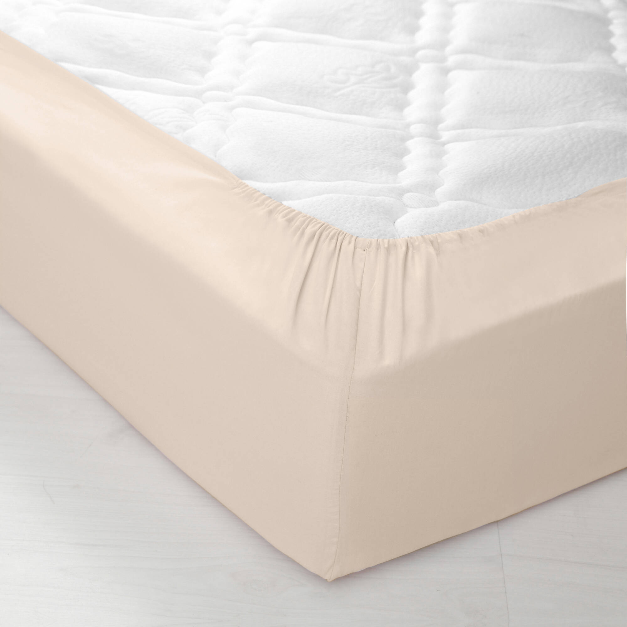 Drap-housse uni coton grands bonnets 40 cm