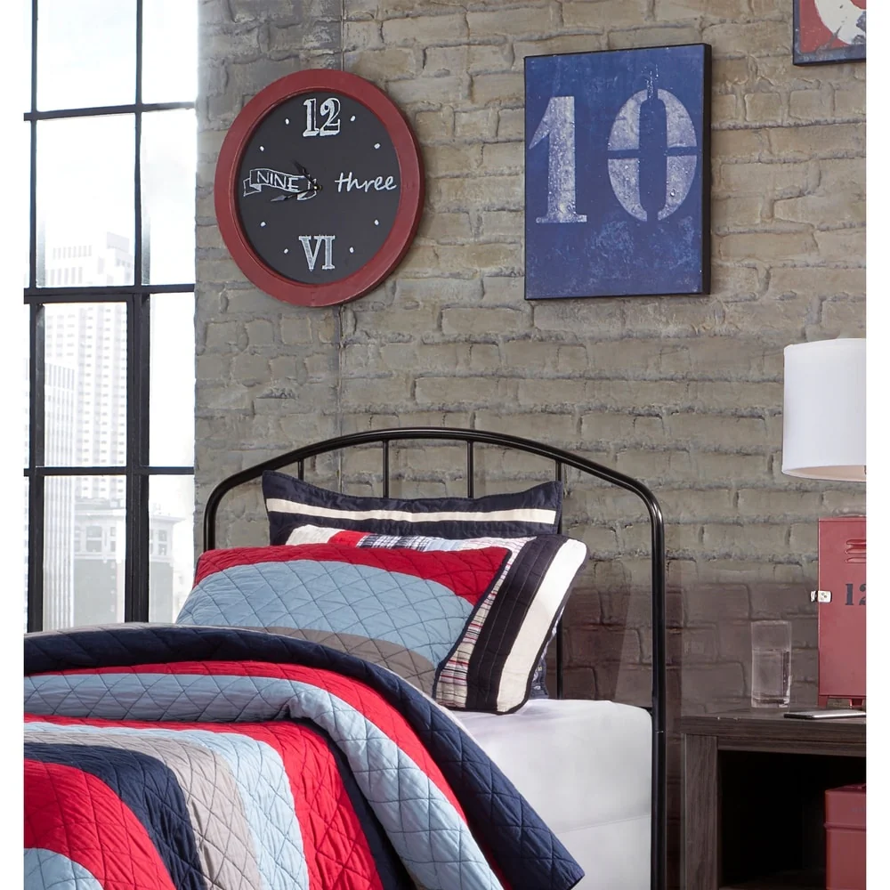 Carbon Loft Cronkite Black Metal Headboard with Arched Spindle Design