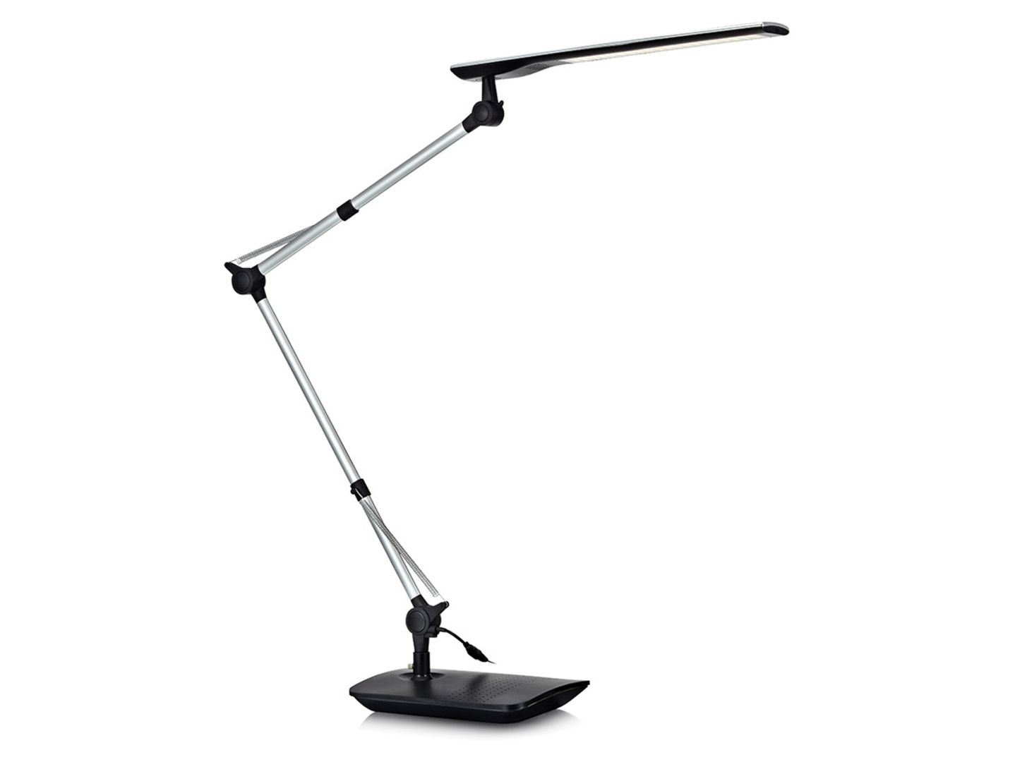 Lampa stołowa Study LED metalowa czarno-srebrna