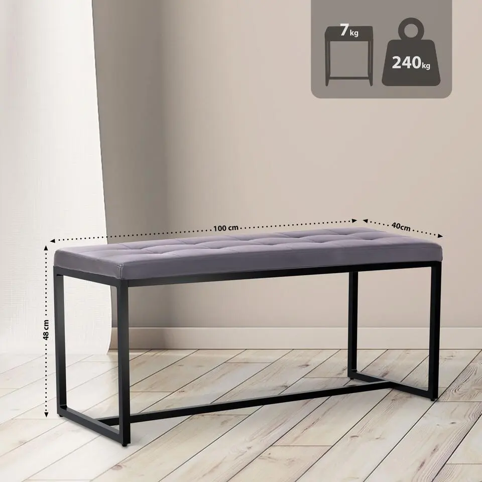 CLP 2-zits Bankje Barci 100 cm - grijs