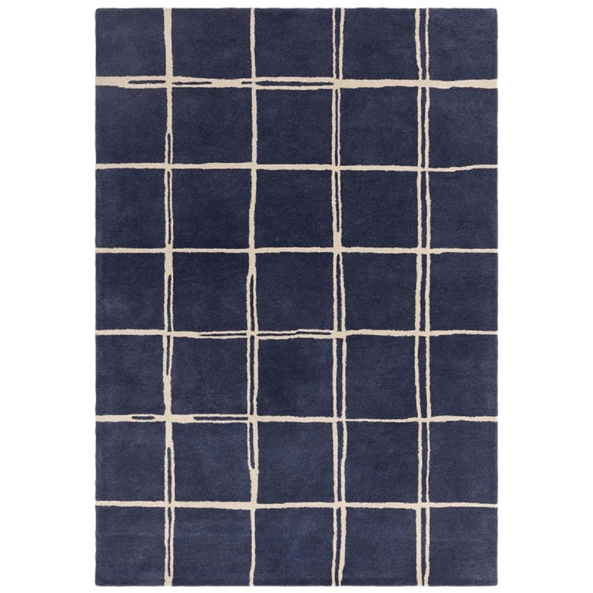 RENO - Tapis de salon en laine bleu 200x290 cm