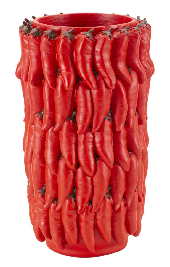 Mauro Ferretti Chili Vaas van rode hars gemaakt van paprika