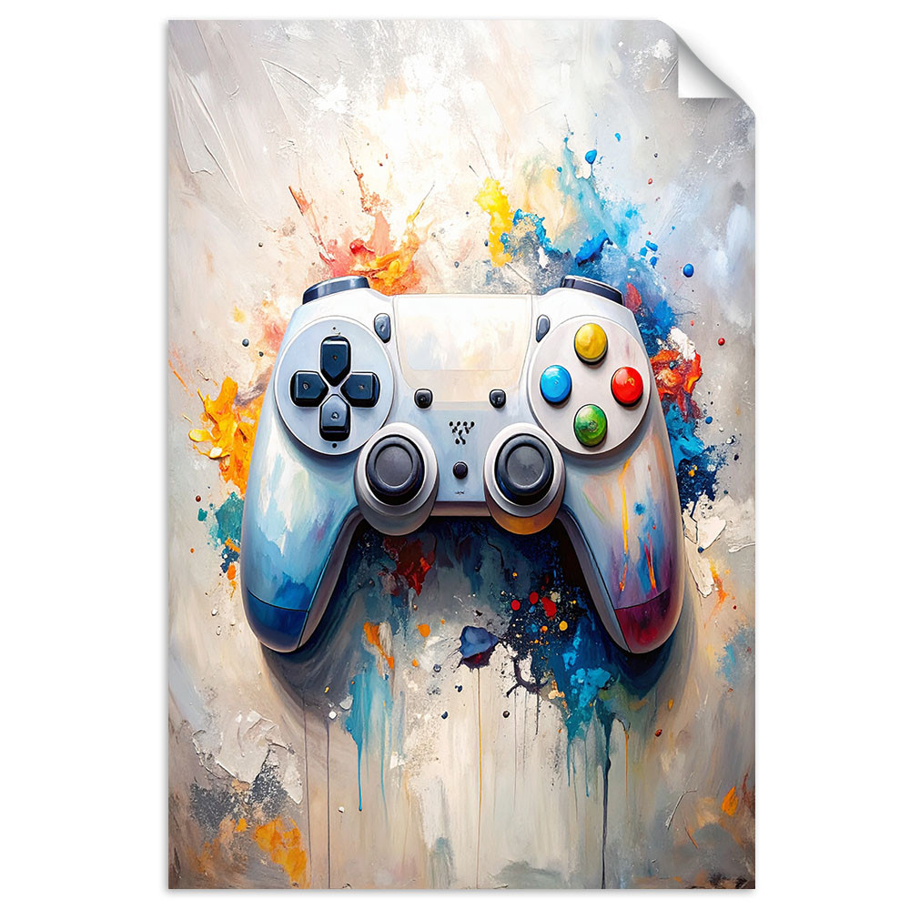Plakat samoprzylepny do pokoju gracza Feeby Konsola Gamepad Kontroler 20x30