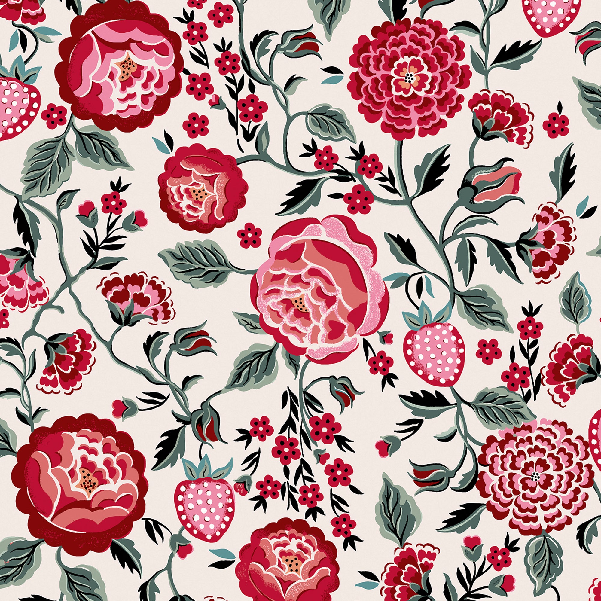 Cath Kidston Vliesbehang - Strawberry Garden Rose
