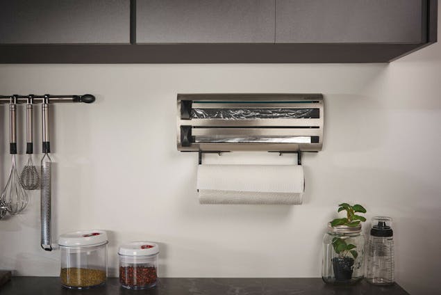 Leifheit Parat Royal Wall Mounted Foil Cling Film & Kitchen Roll Holder Dispenser 25660