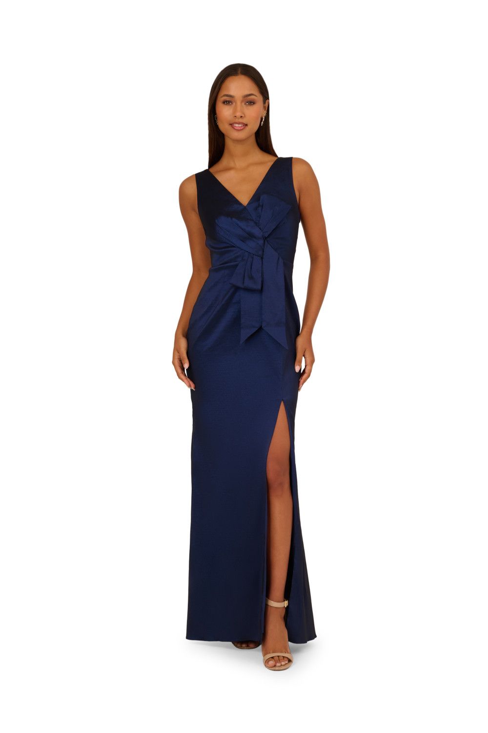 Adrianna Papell Stretch Taffeta Bow Gown
