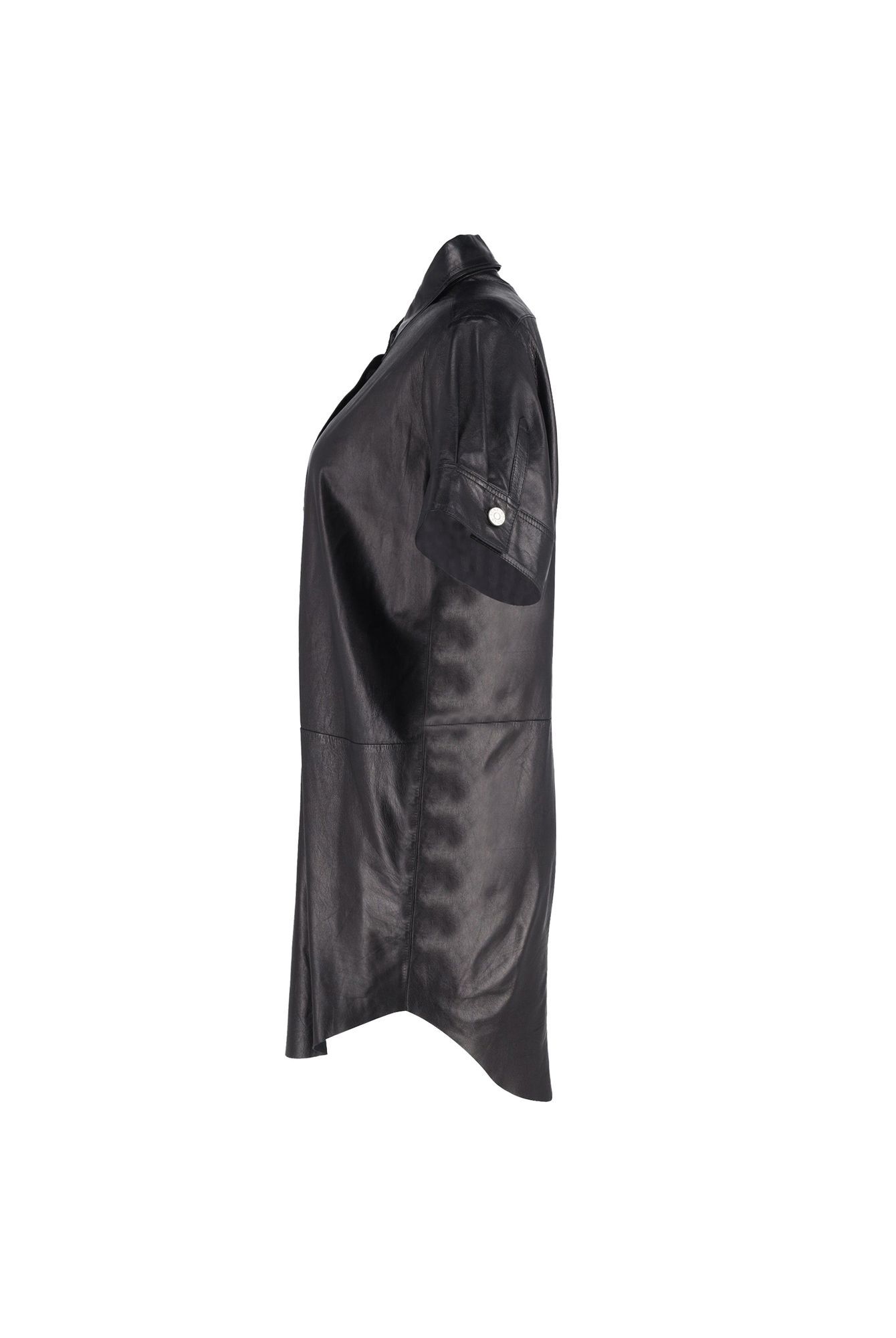 Acne Studios Preloved Marla Mini Dress in Black Lambskin Leather