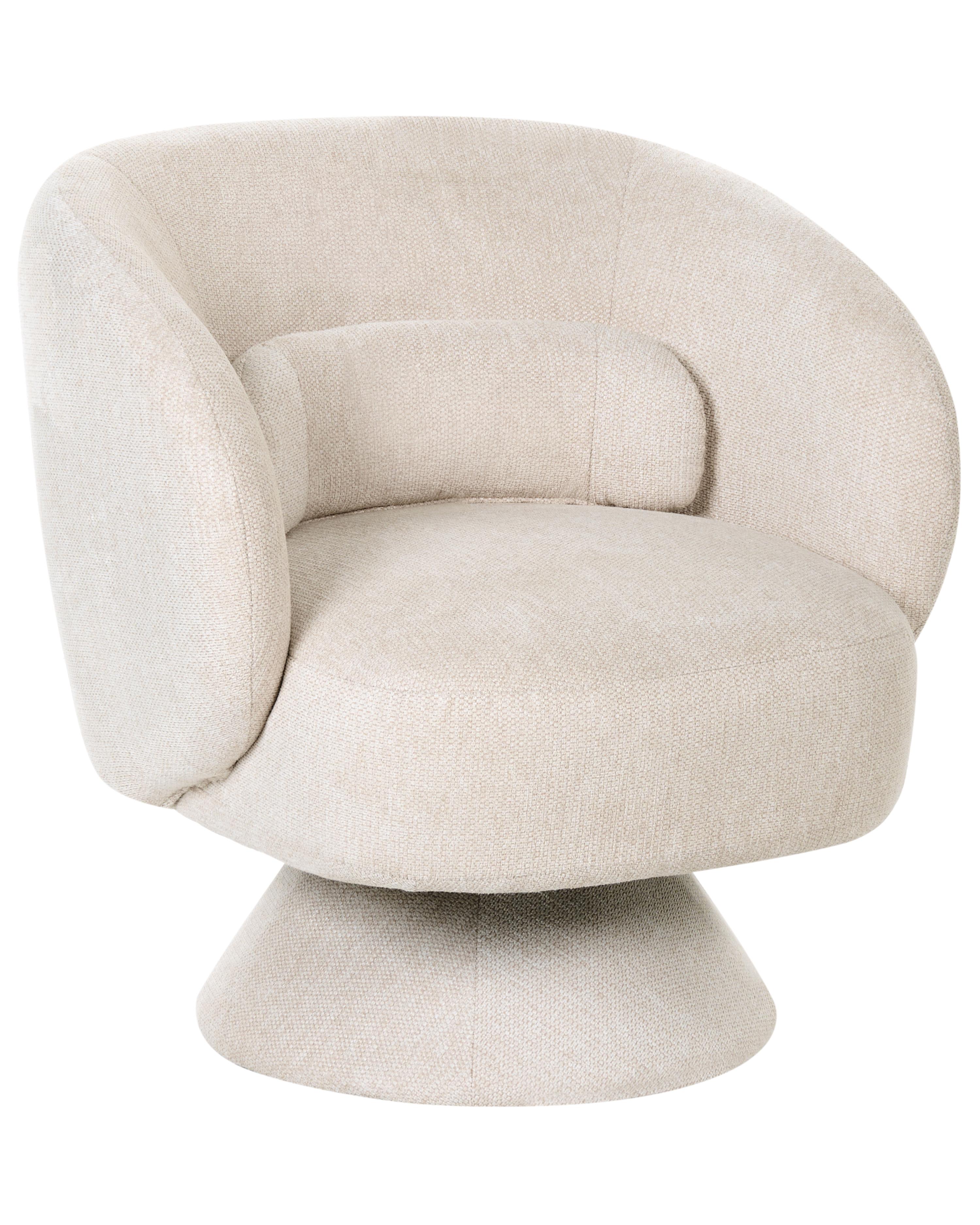 Swivel Armchair LIEKSA Light Beige