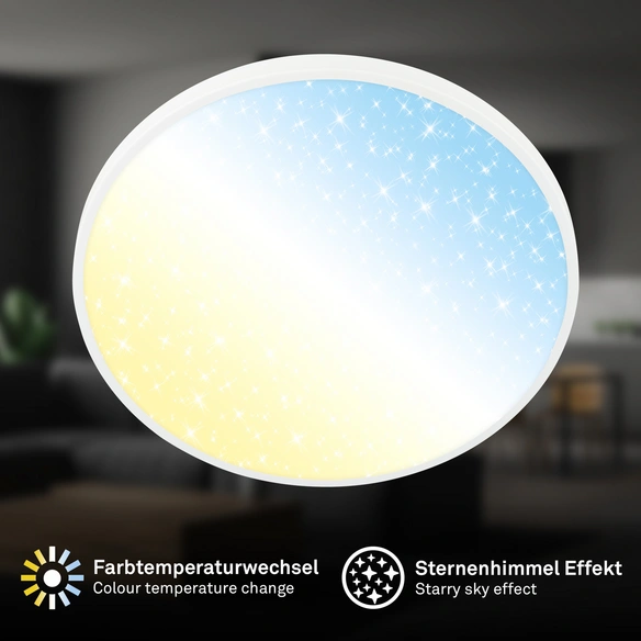 Leuchte, LED Deckenleuchte, 22 W, weiß matt