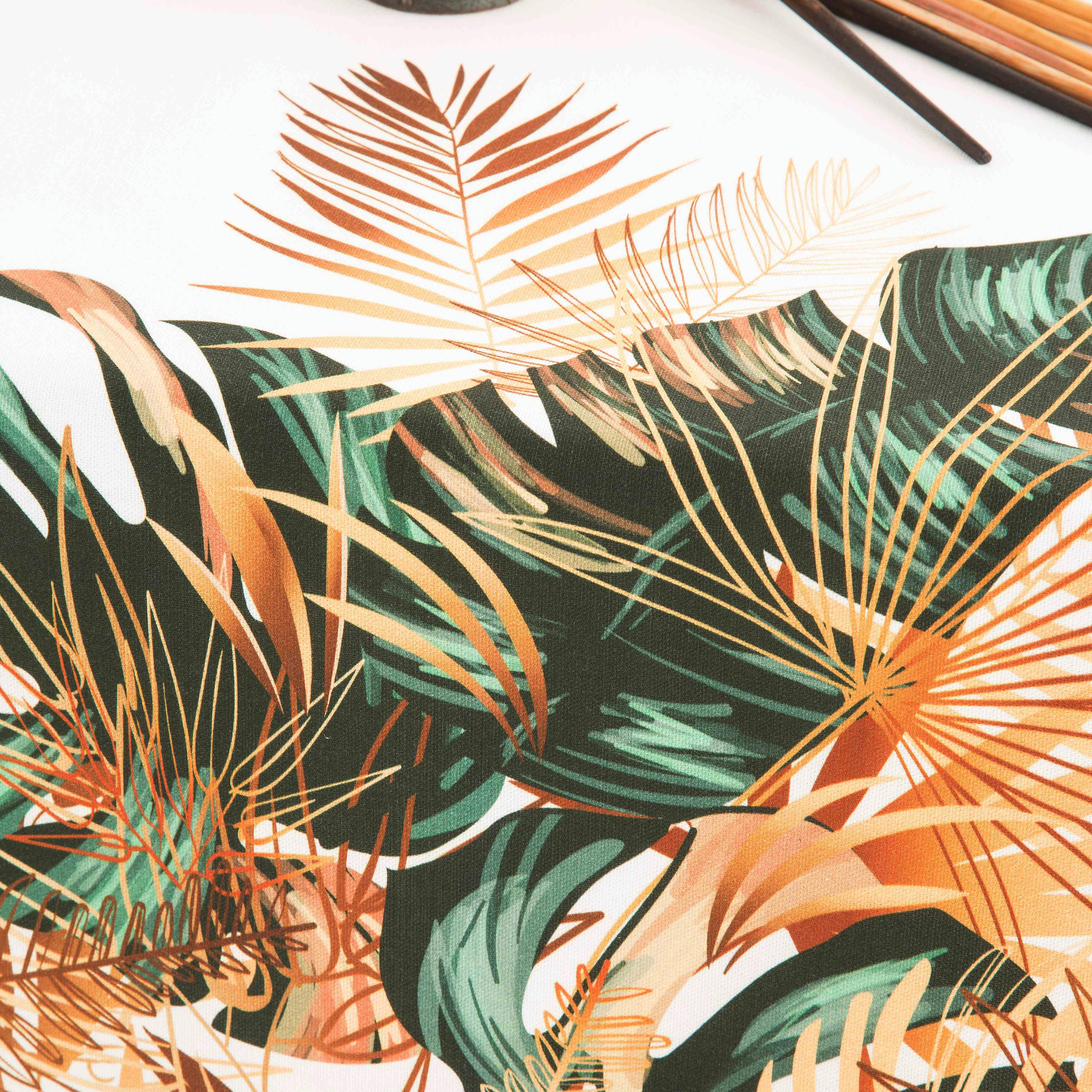 AUTOM - Nappe imprimée blanc avec traitement anti-taches en coton 140x100 cm