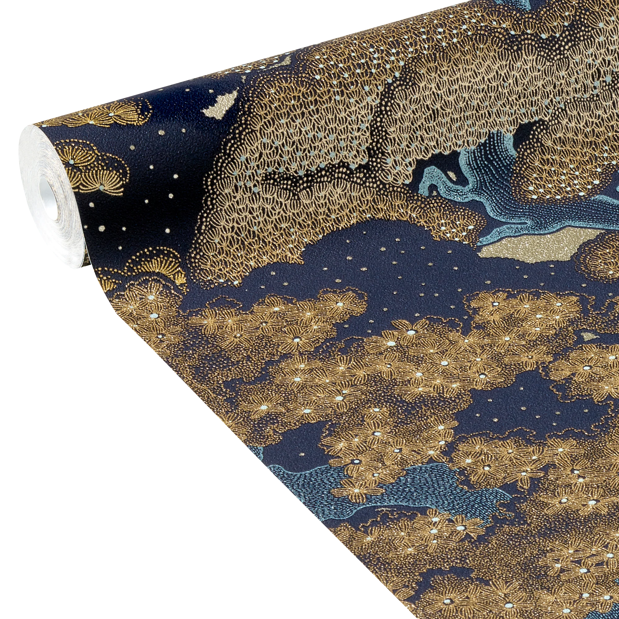 Papier peint intissé AYAKO coloris bleu nuit