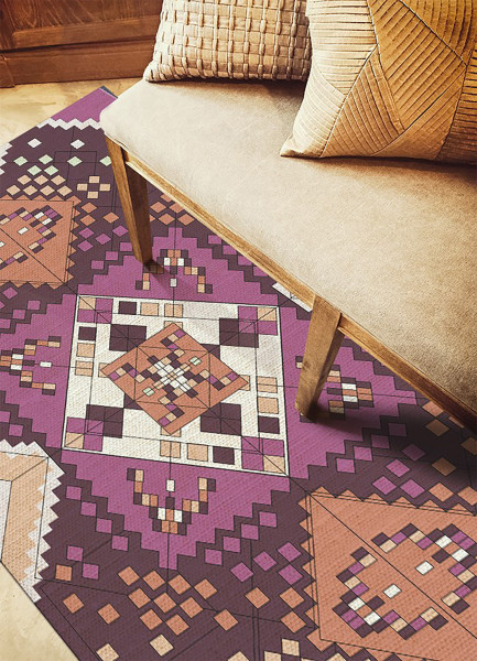 Modny winylowy dywan Geometryczne romby 60 x 90 cm