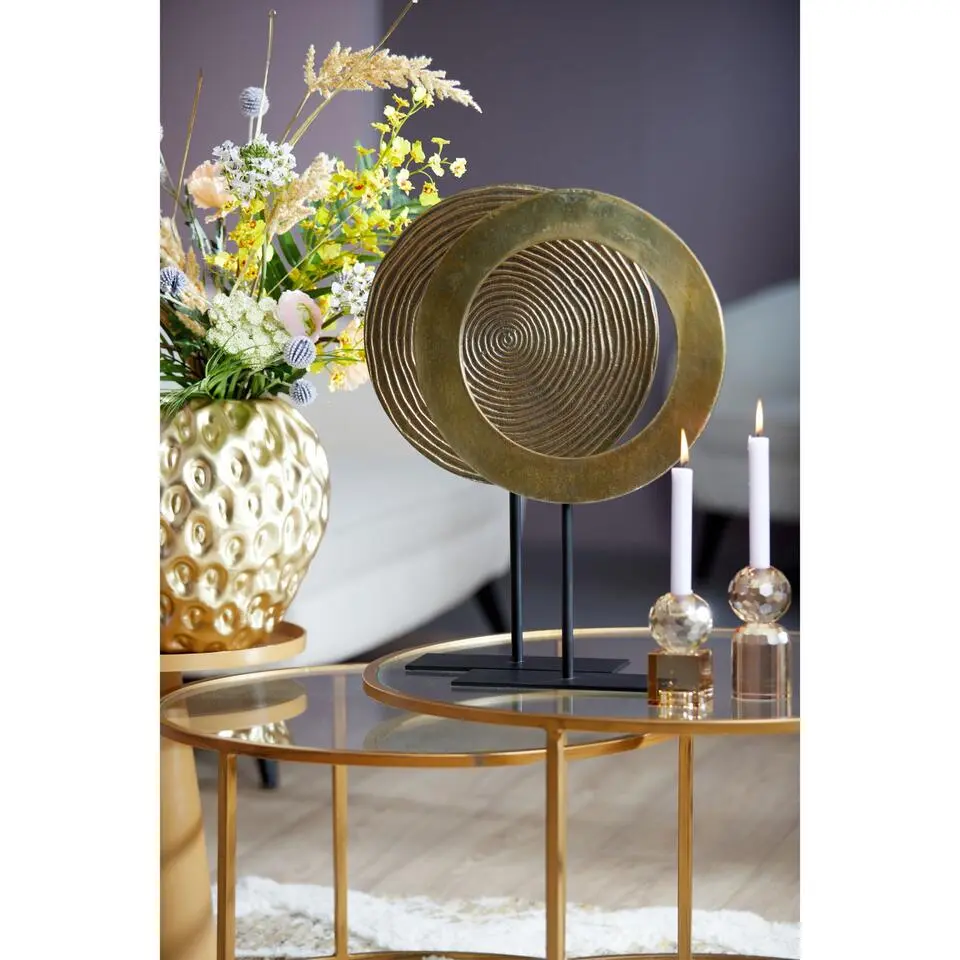 Ornament op voet Waiwo - Antiek Brons/Zwart - 25x10x39cm