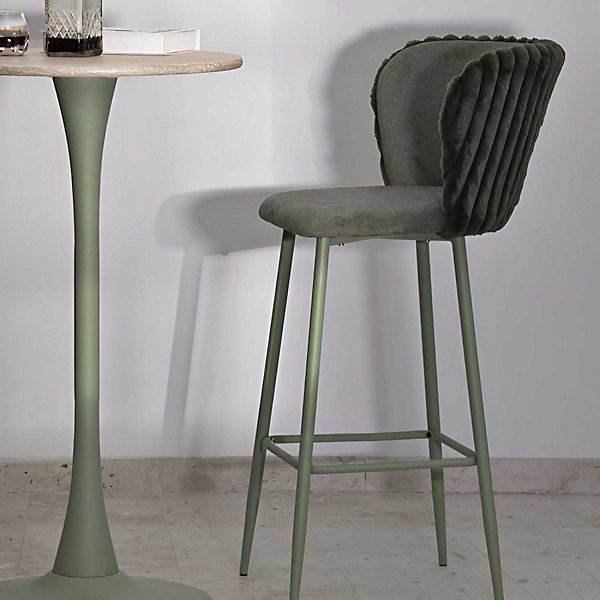 Chaise de bar en tissu et métal Alaska (Lot de 2)