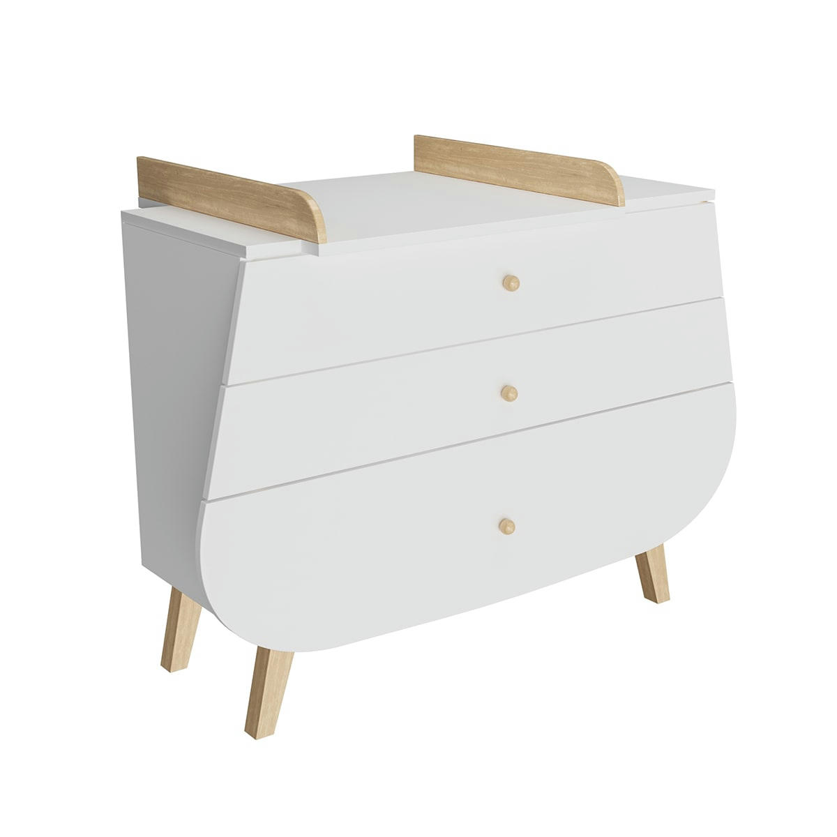 TRAPÈZE - Commode plan à langer blanc