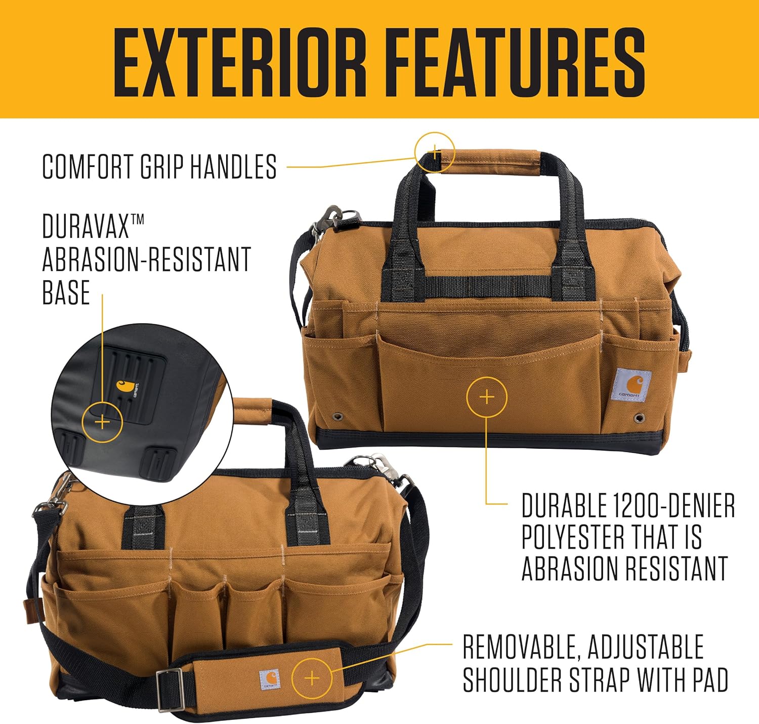 Carhartt Onsite Tool Bag, Durable Water-Resistant, Tool Storage Bag, Heavyweight, 16-Inch 30 Pocket, Black